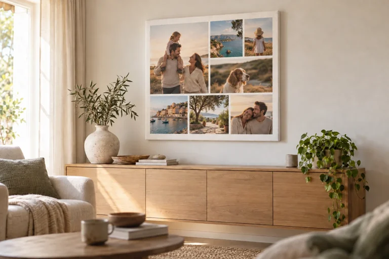 Fotocollage im Wohnraum — Gestaltungsbeispiel